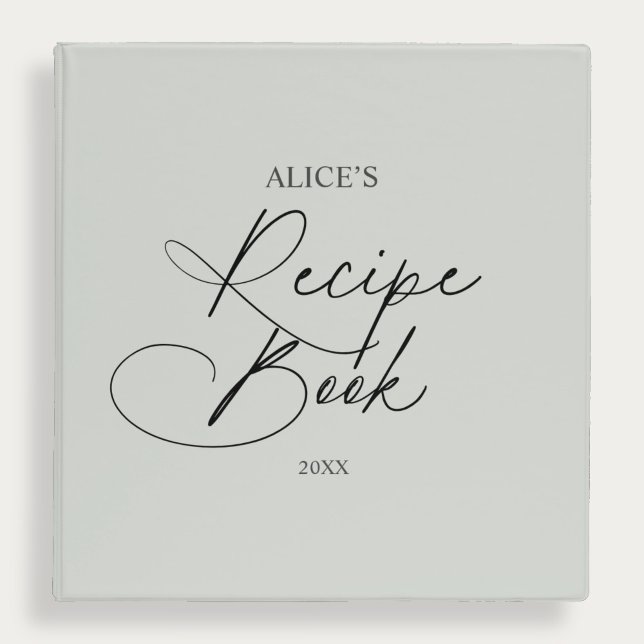 Recipe Book Chic Handwriting Script 3 Ring Binder (Creator Uploaded)