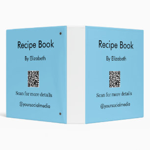 Recipe book scan QR code social media food meals  Binder