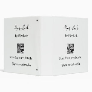 Recipe book scan QR code social media food meals  Binder