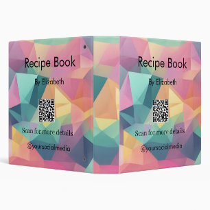 Recipe book scan QR code social media food meals  Binder
