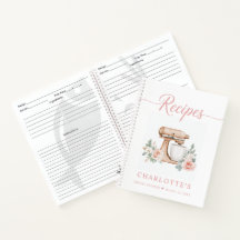 Recipe Book Watercolor Cookbook Recipes 