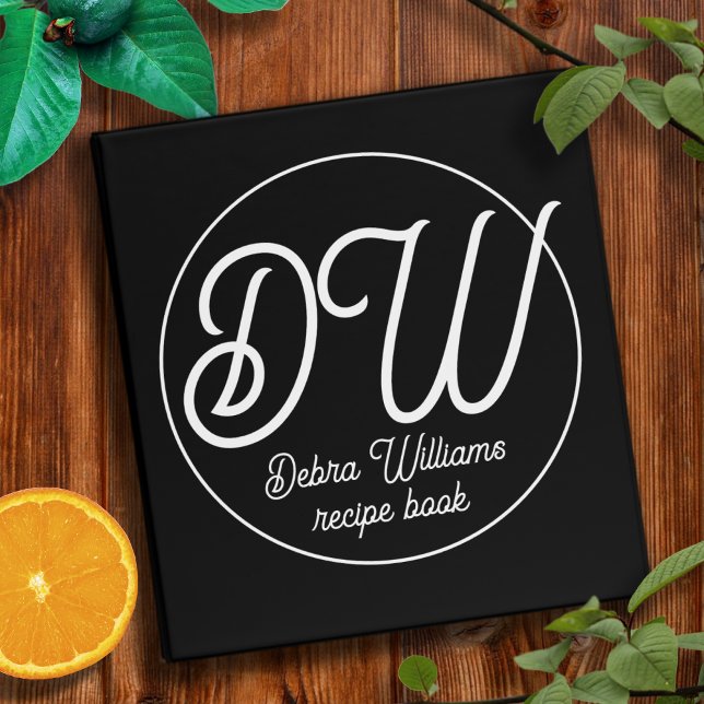 Recipe Book with custom Monogram Black Binder (Creator Uploaded)