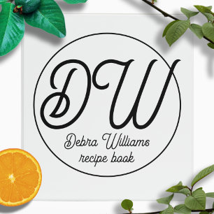 Recipe Book with custom Monogram White Binder