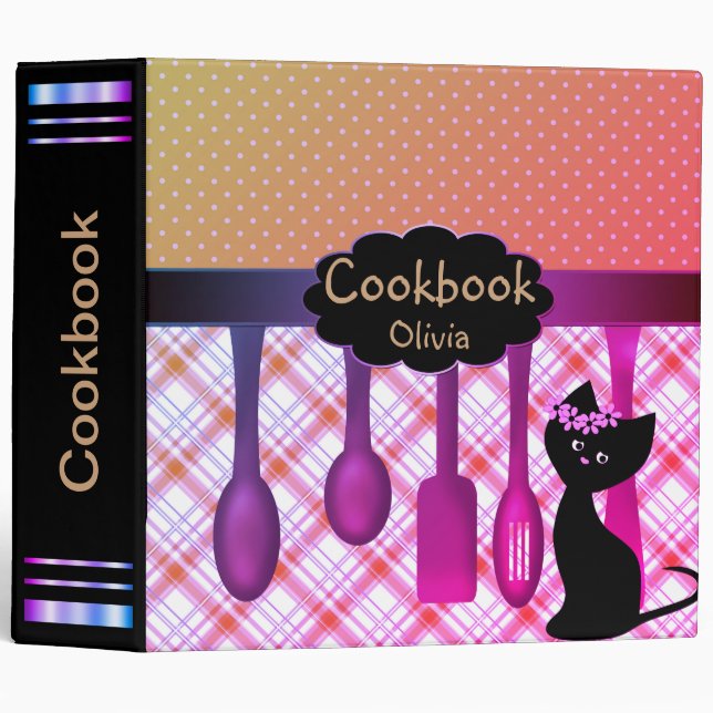 Recipe book, yellow binder (Front/Spine)