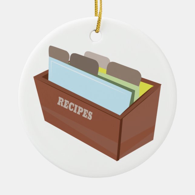 Recipe Box Ceramic Ornament (Front)
