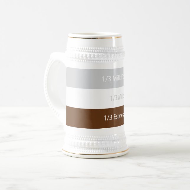 Recipe cappuccino Coffee | Text design Beer Stein (Front Left)