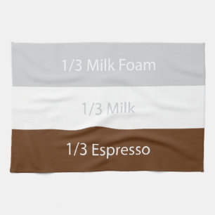 Recipe cappuccino Coffee Text design Kitchen Towel