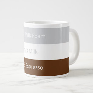 Recipe cappuccino Coffee Text design Large Coffee Mug