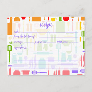 Recipe Card   Colourful Kitchen Tools