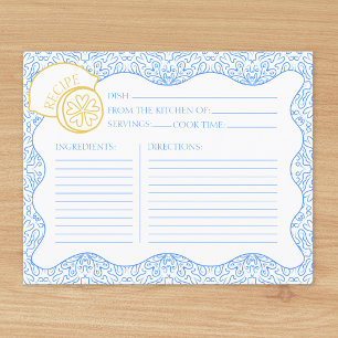 Recipe Card Italian Citrus Lemon Bridal Shower