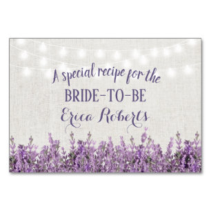 Recipe Card   Lavender Floral Elegant Linen
