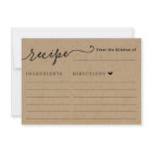 Recipe Card on Rustic Kraft Background