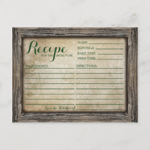 Recipe Card   Rustic Calligraphy Card