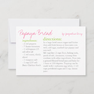 Recipe Card | Your Recipe Pink Green