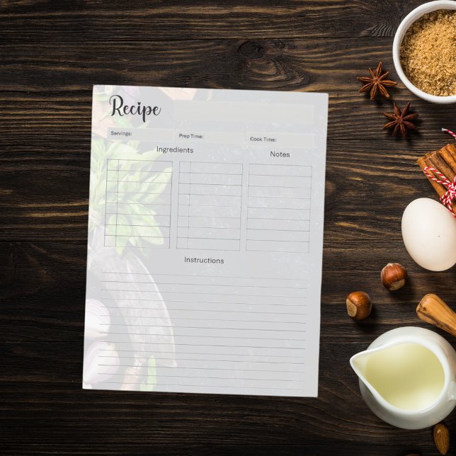 Recipe cookbook page insert (Créateur téléchargé)