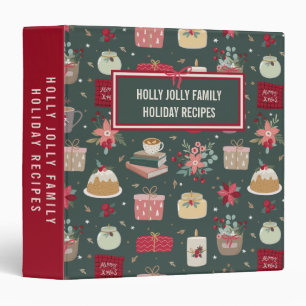 Recipe cookbook pattern Christmas family Binder