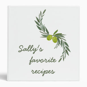 Recipe Cookbook Personalized Mediterranean style Binder