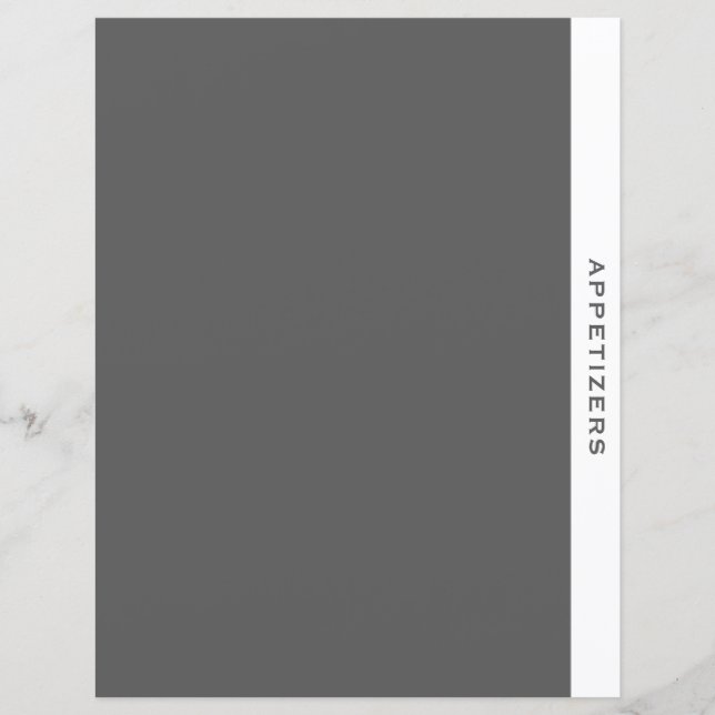 Recipe Divider | Appetizers | Simple Grey & White (Front)