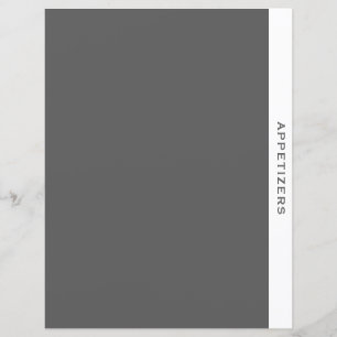 Recipe Divider Appetizers Simple Grey & White