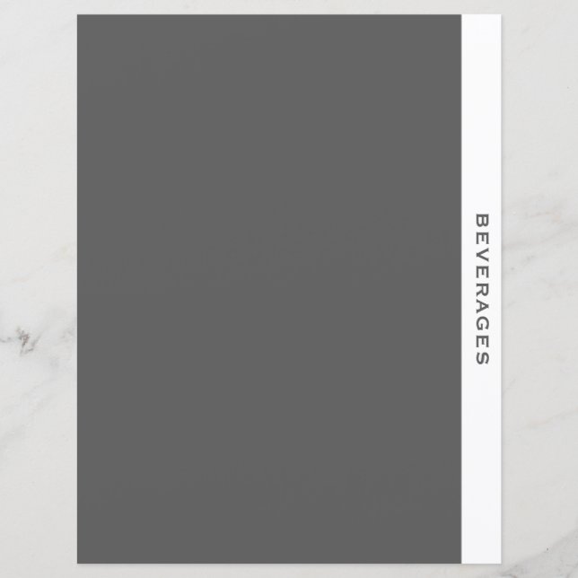 Recipe Divider | Beverages | Grey & White (Front)