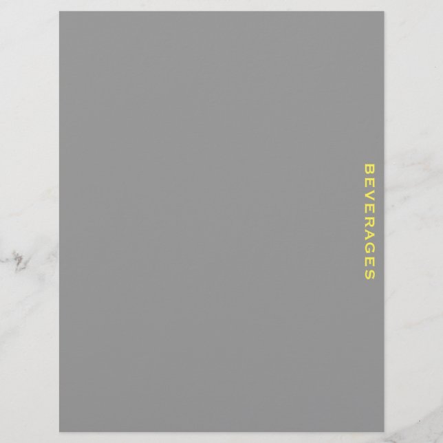 Recipe Divider | Beverages | Grey & Yellow (Front)
