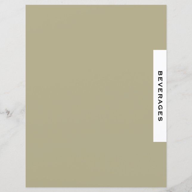 Recipe Divider | Beverages | Sage Black & White (Front)