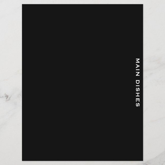 Recipe Divider | Black & White | Main Dishes (Front)