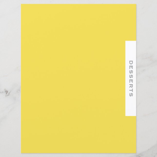 Recipe Divider | Dessert Category | Simple Yellow (Front)