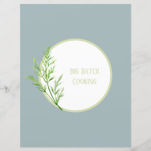 Recipe Divider Page - Blue Herb Binder Insert