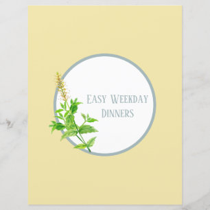 Recipe Divider Page - Yellow Herb Binder Insert