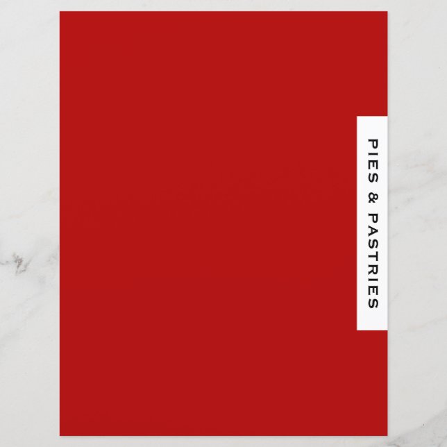Recipe Divider | Pie & Pastry | Red Black & White (Front)