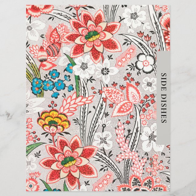 Recipe Divider | Side Dishes | Elegant Floral (Front)