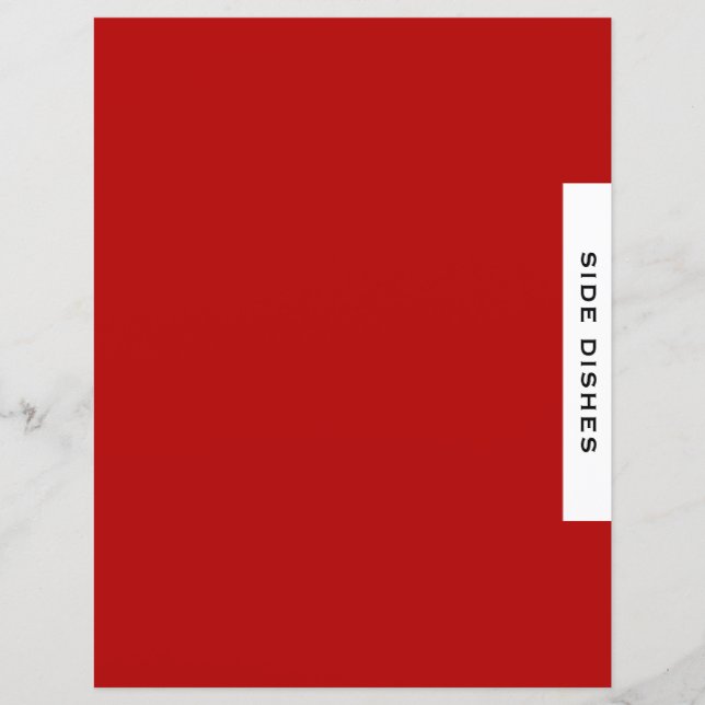 Recipe Divider | Side Dishes | Red Black & White (Front)