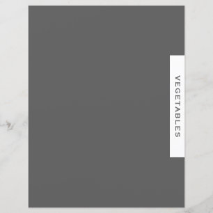 Recipe Divider Vegetables Grey & White