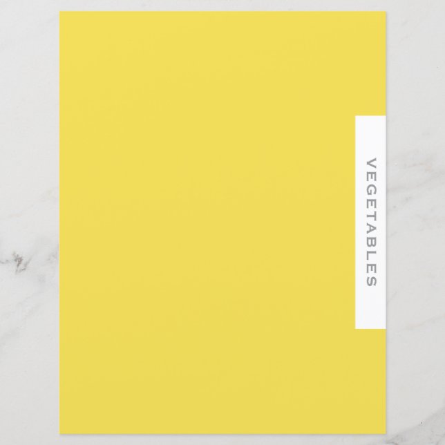 Recipe Divider | Vegetables | Yellow Grey & White (Front)