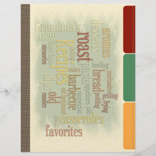 Recipe Dividers with Faux Tabs for Recipe Binder