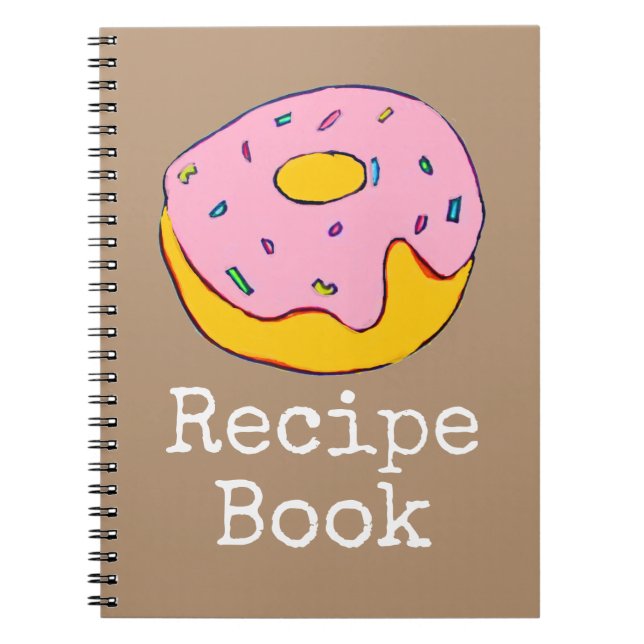 Recipe food pink doughnut food art notebook (Front)