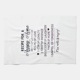 Recipe for a Happy Family Recipe Holiday Gift Kitchen Towel