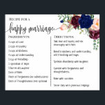 Recipe for a happy marriage sign newlyweds gift<br><div class="desc">Click on "Edit design" to personalize or modify the layout (change wording,  font color,  font style).
** Please see the full collection for matching invitation,  bridal shower games,  tags and sign available**</div>