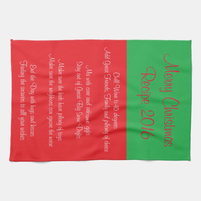 Recipe for a Merry Christmas 2016 Kitchen Towel (Horizontal)