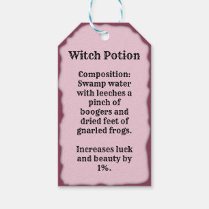 Recipe for a witch's Halloween potion. Gift Tags
