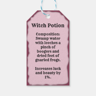 Recipe for a witch's Halloween potion. Gift Tags