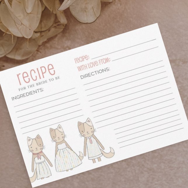 Recipe for Bride To Be Getting Meowied  Invitation (Creator Uploaded)