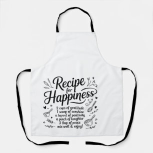 Recipe for Happiness Family Recipe Kitchen Quotes Apron