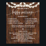 Recipe for Happy Marriage Wedding Country Gift Poster<br><div class="desc">Click on "Edit design" to personalize or modify the layout (font colour,  font style,  move or remove elements  *Happy Marriage words are not editable but colour can be changed),   ** Please see the full collection for matching designs available**</div>
