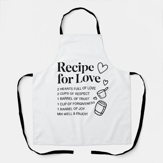 Recipe for Love Kitchen Romantic Quote Cooking Apr Apron (Front)