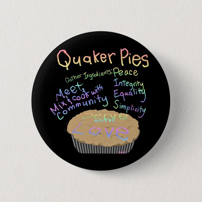 Recipe for Quaker Pies 2 Inch Round Button (Front)