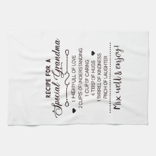 Recipe for Special Grandma Mother's day Gift Kitchen Towel