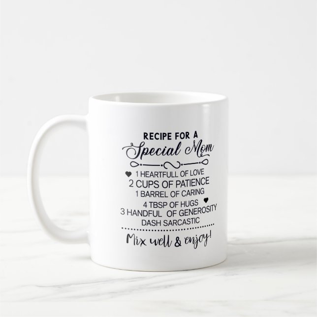 Recipe for Special Mom Mother's day Gift Coffee Mug (Left)