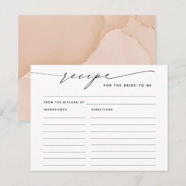 Recipe for the Bride Elegant Script Enclosure Card (Front/Back)